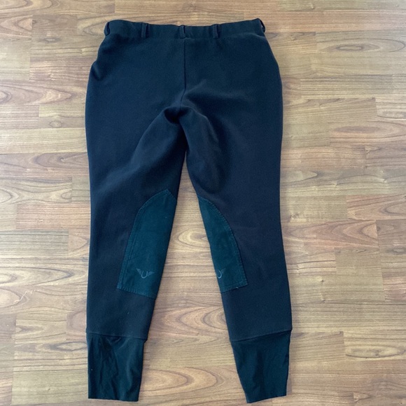 TuffRider ladies black ribbed pull on riding tights, 34 - Picture 3 of 4